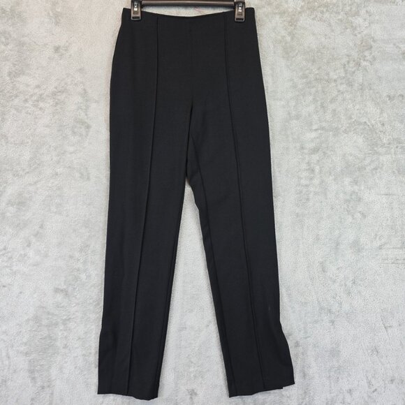 Nic + Zoe Pintuck Slit Leg Trouser Pants Women's Size 4 Black Onyx High Rise - Picture 1 of 16